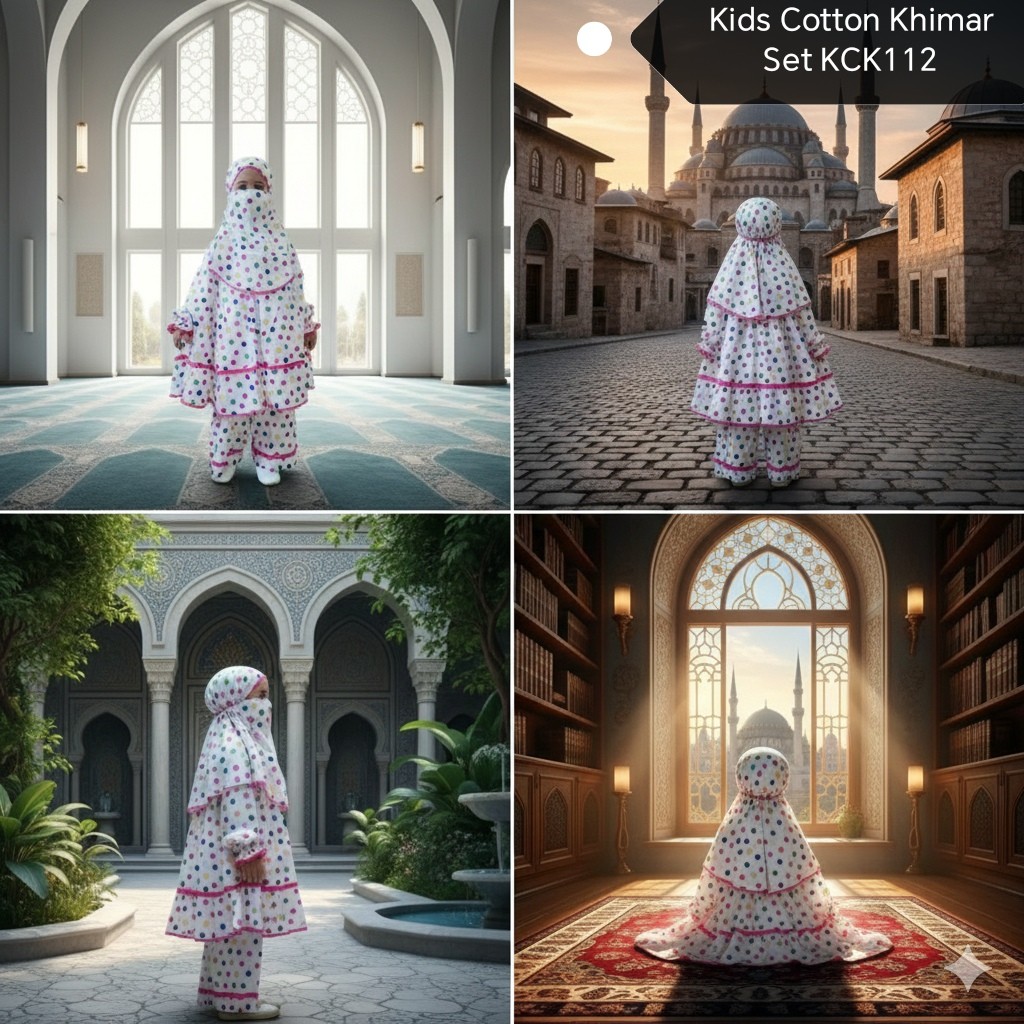 Kids Cotton Khimar Set  KCK112