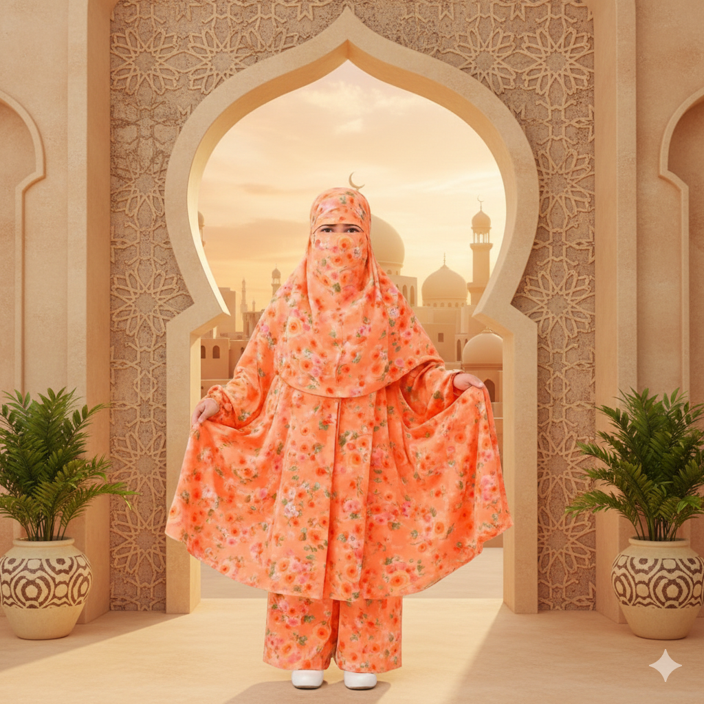 Kids alex cherry Khimar Set  KCK121