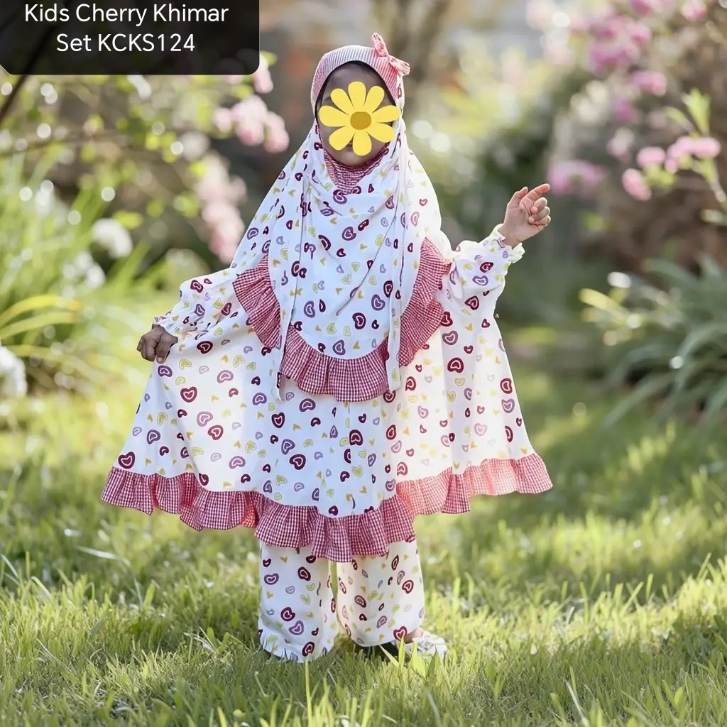 Kids Cherry Khimar Set KCKS124