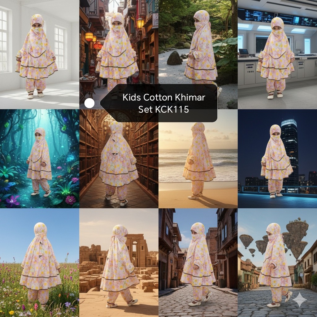 Kids Cotton Khimar Set  KCK115