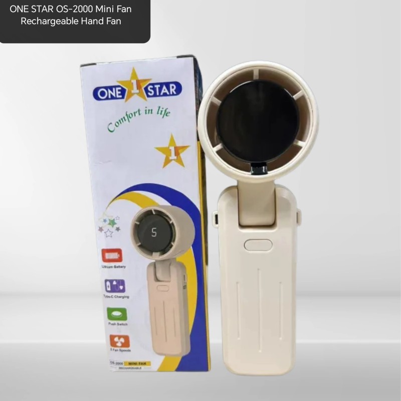 ONE STAR OS-2000 Mini Fan Rechargeable Hand Fan