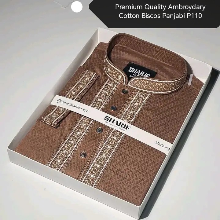 Premium Quality Ambroydary Cotton Biscos Panjabi P110