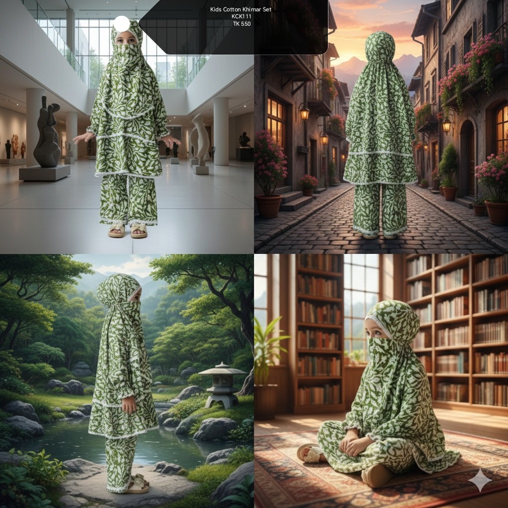 Kids Cotton Khimar Set KCK111