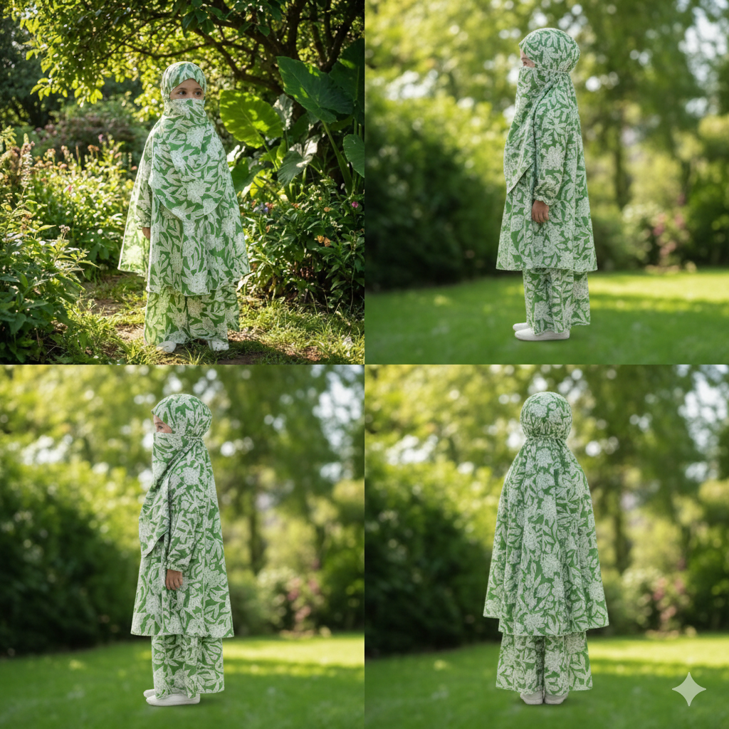 Kids Cotton Khimar Set KCK118